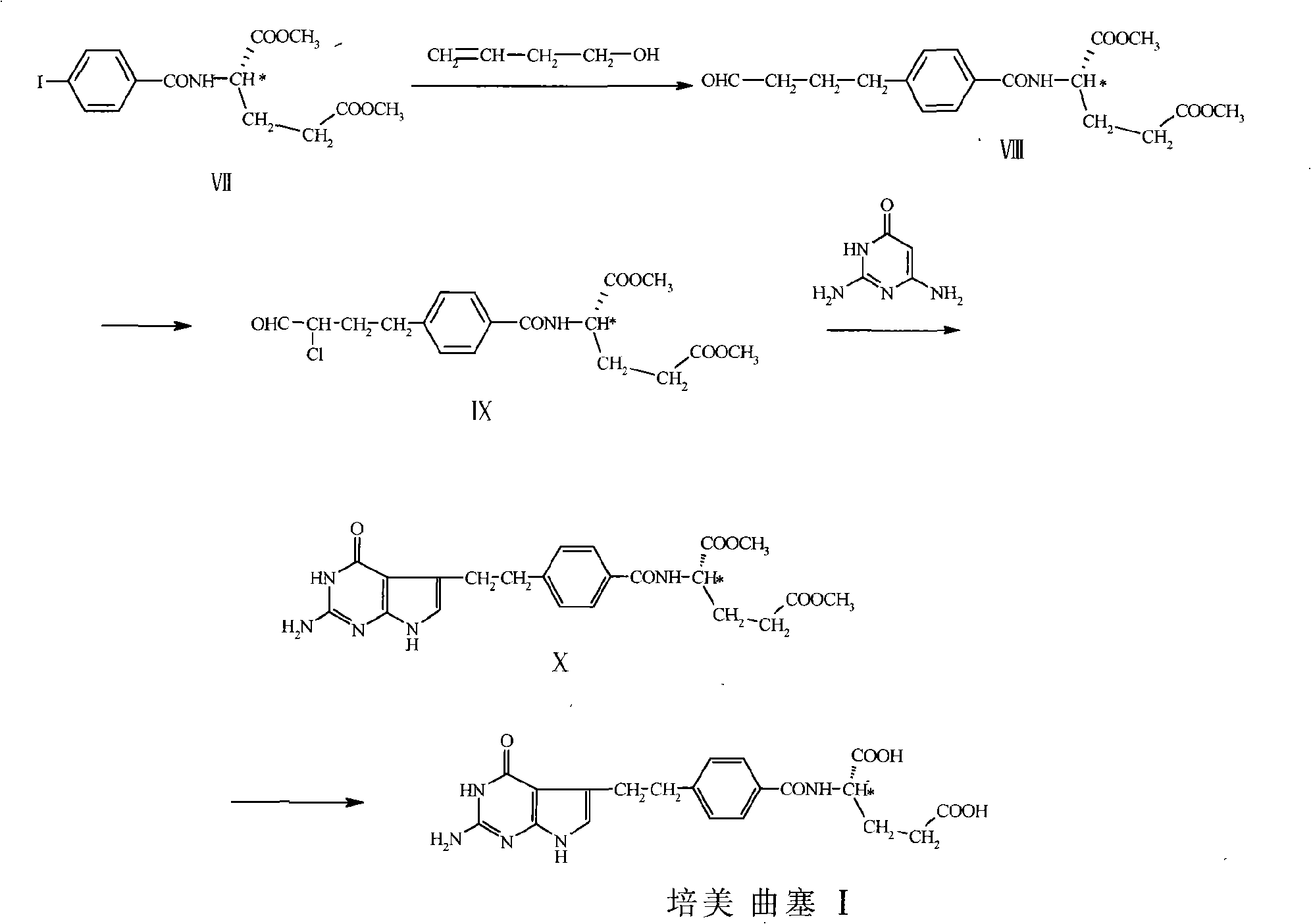 N-[4-(butanal-4-group)-benzoyl]-L-glutamic acid dimethyl ester compound and method for preparing pemetrexed by using the compounds