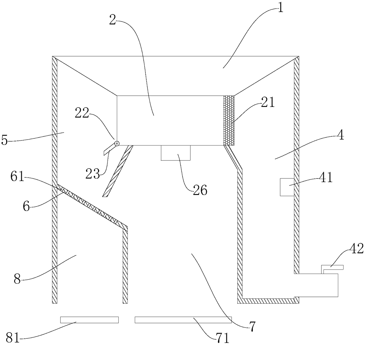 Discharging device for crusher