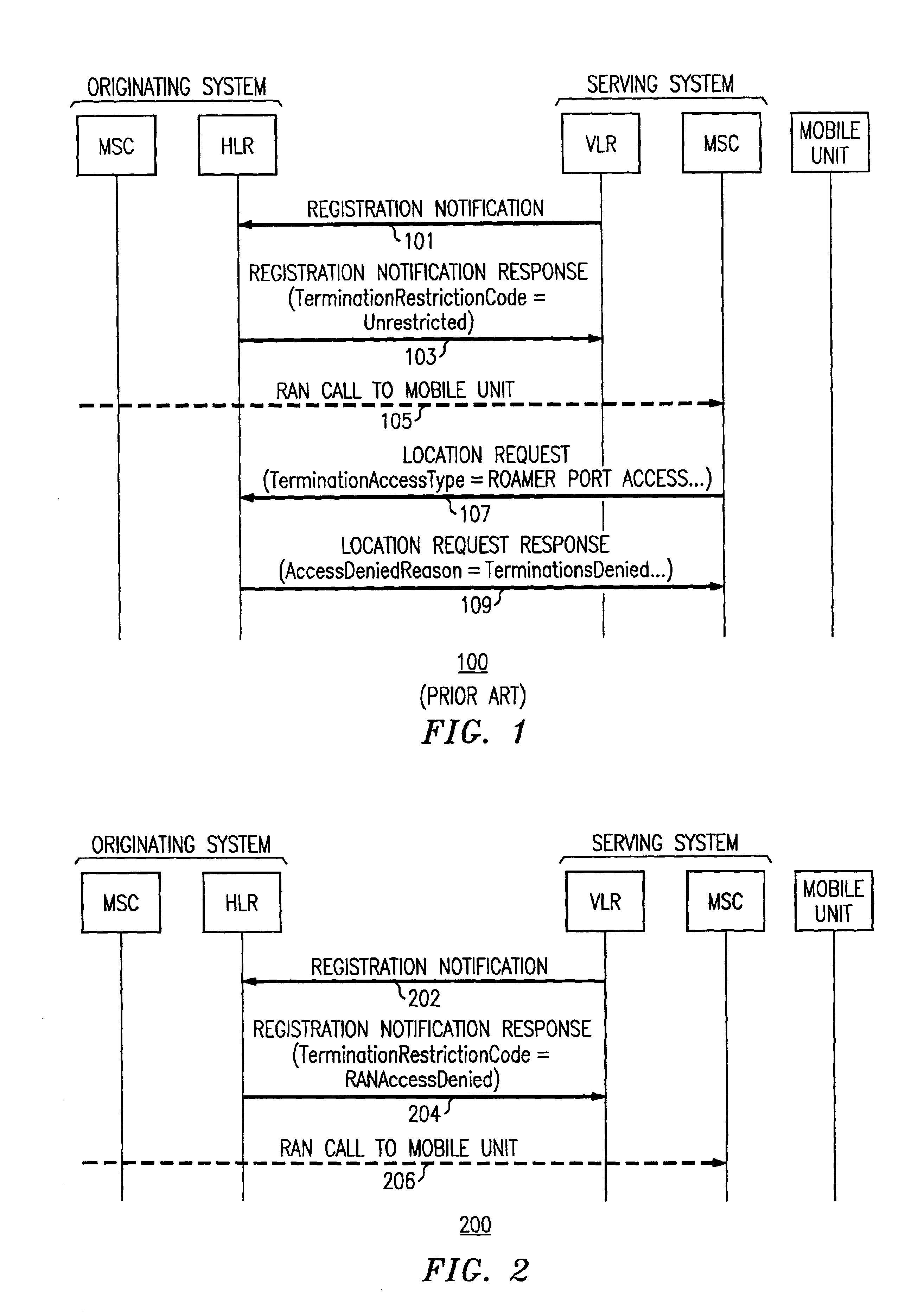 Method and apparatus for restricting call terminations when a mobile unit is roaming