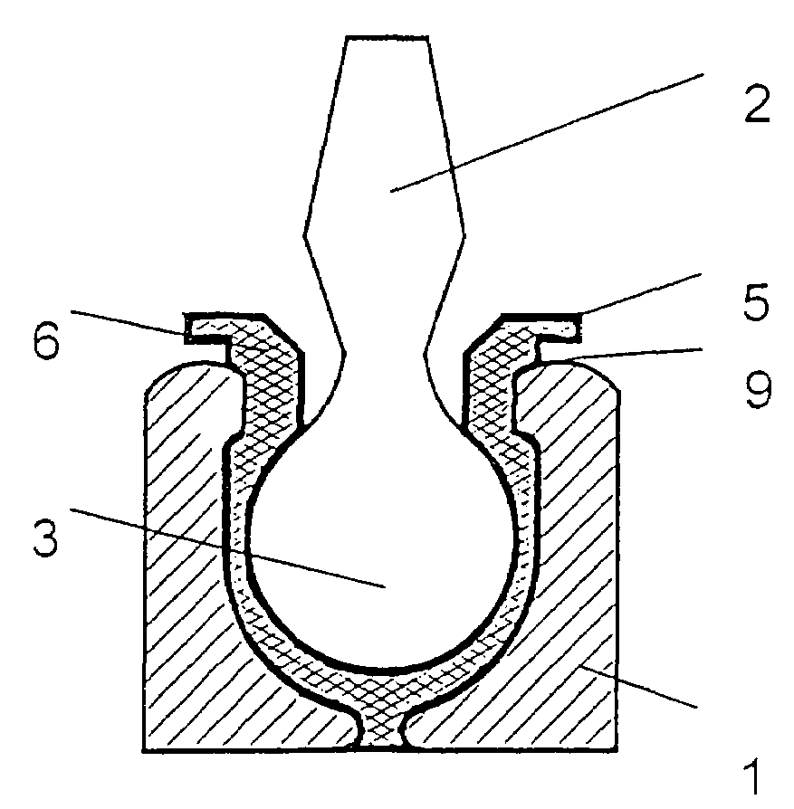 Two-component bearing shell for an injection-molded ball-and-socket joint