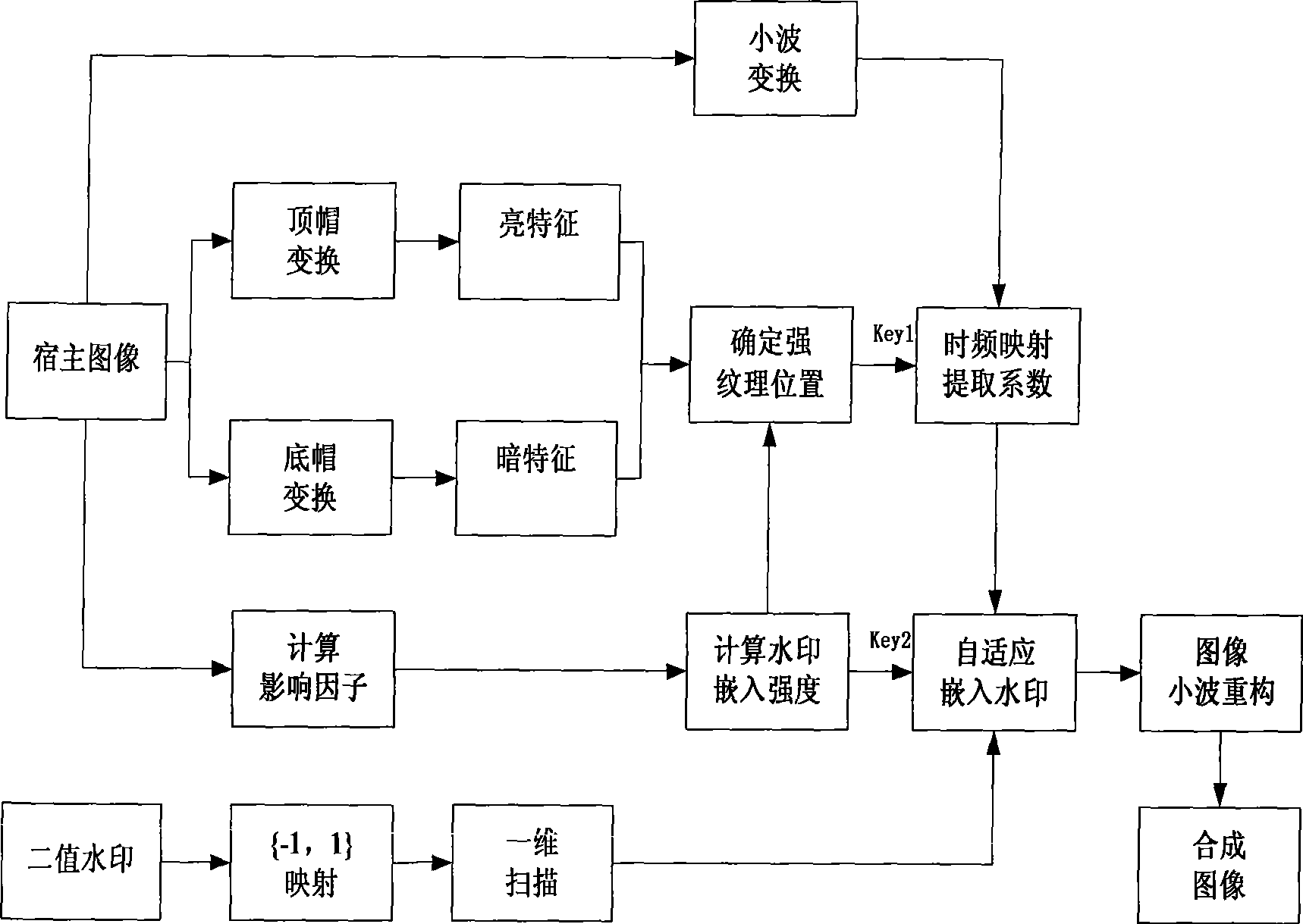 Self-adaptive method for watermarking intensive image texture