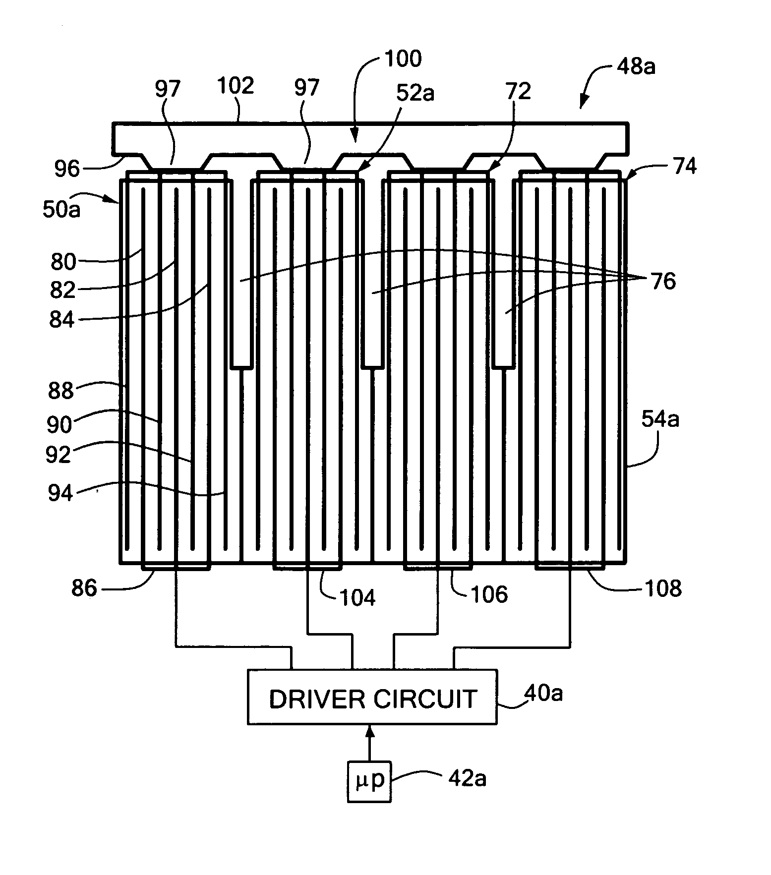 Transverse electrodisplacive actuator array