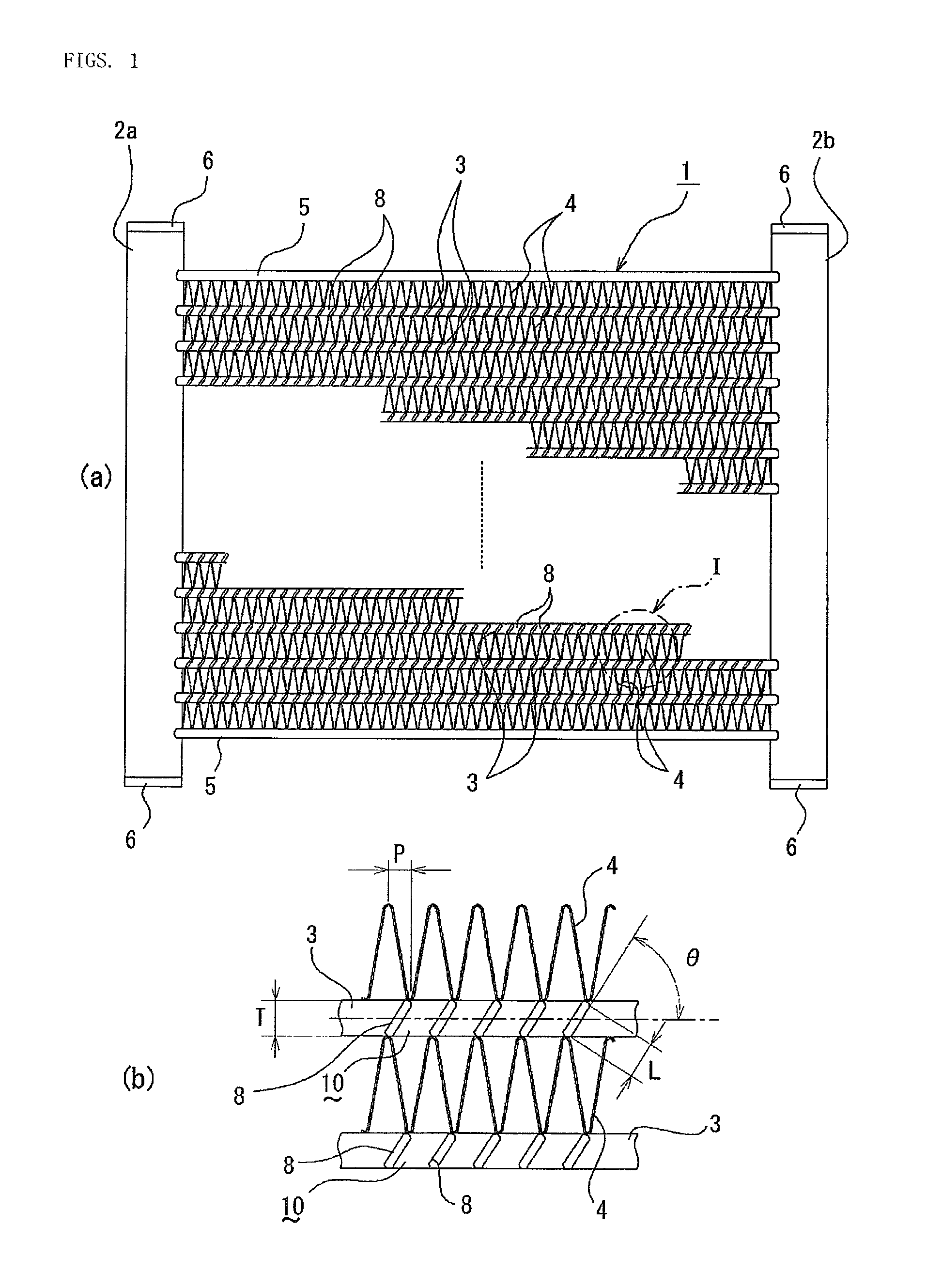 Drainage structure for corrugated-fin heat exchanger