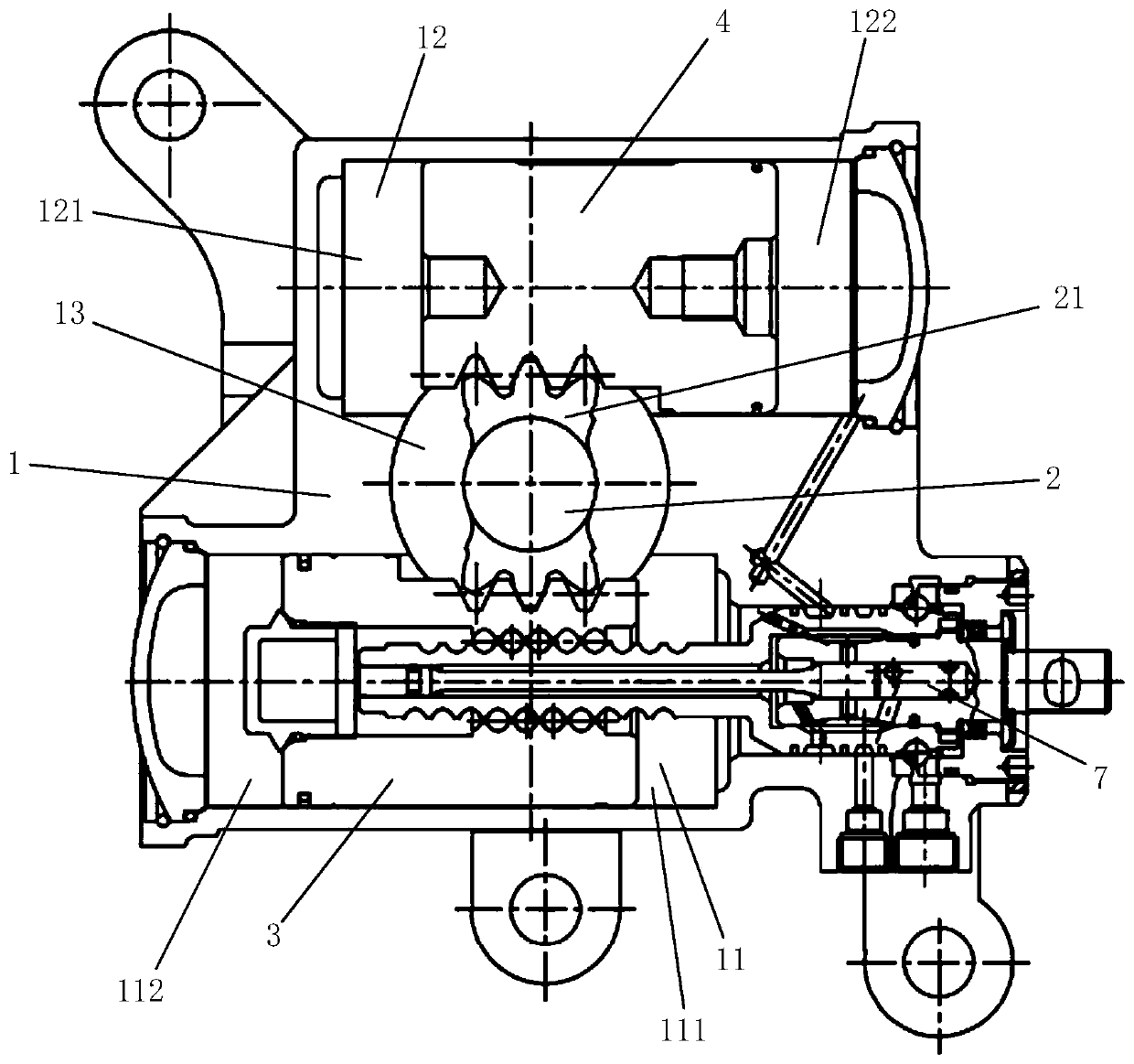Double-cylinder recirculating ball power steering gear