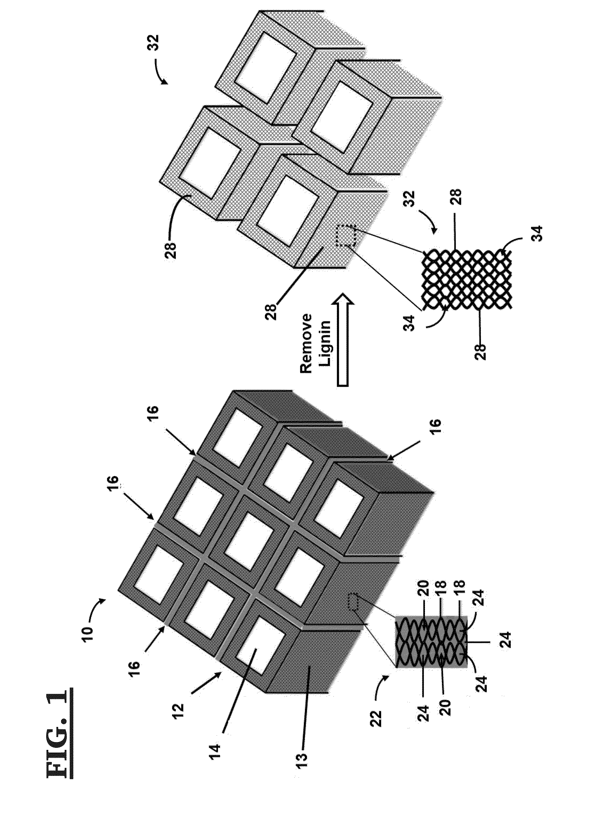 Method of making mesoporous carbon from natural wood and mesoporous carbon hollow tubes made thereby