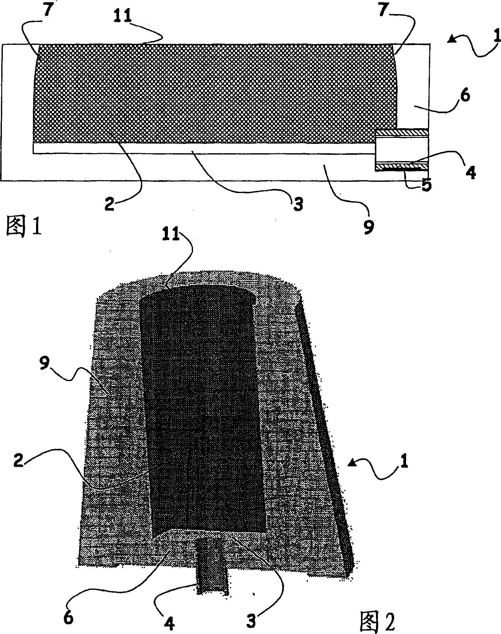 Refractory plug or brick for injecting gas into molten metal and its production method