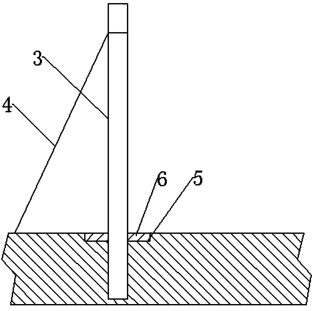 Construction method for erecting telegraph pole on mountain land