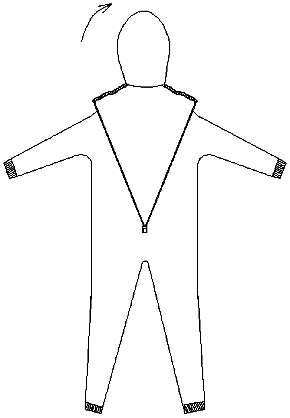 Protection suit folding method convenient for wearing of medical personnel