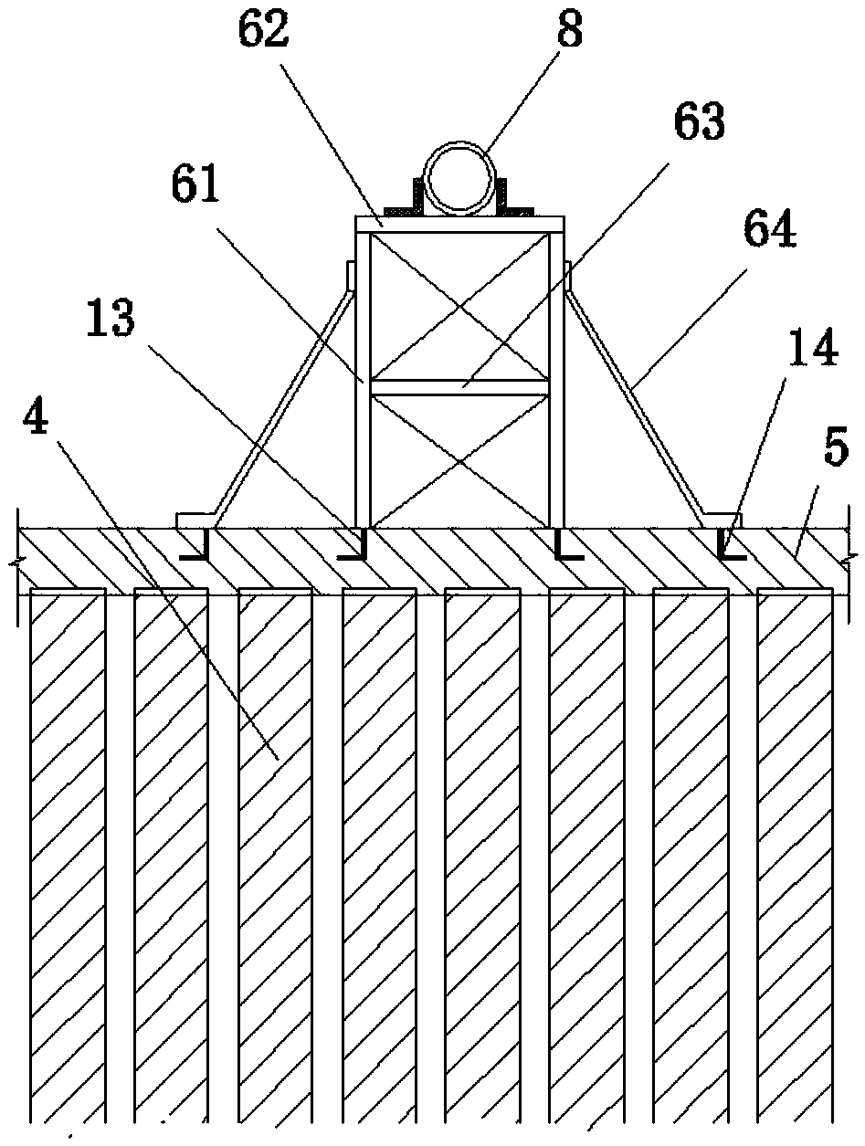 Underground comprehensive pipe gallery river-cross section river water guide structure and construction method thereof