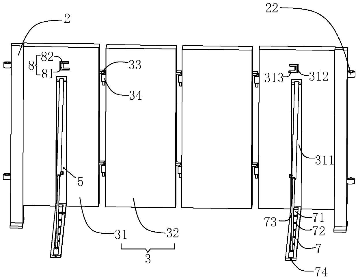 Construction site fence wall with storage and supporting structure functions