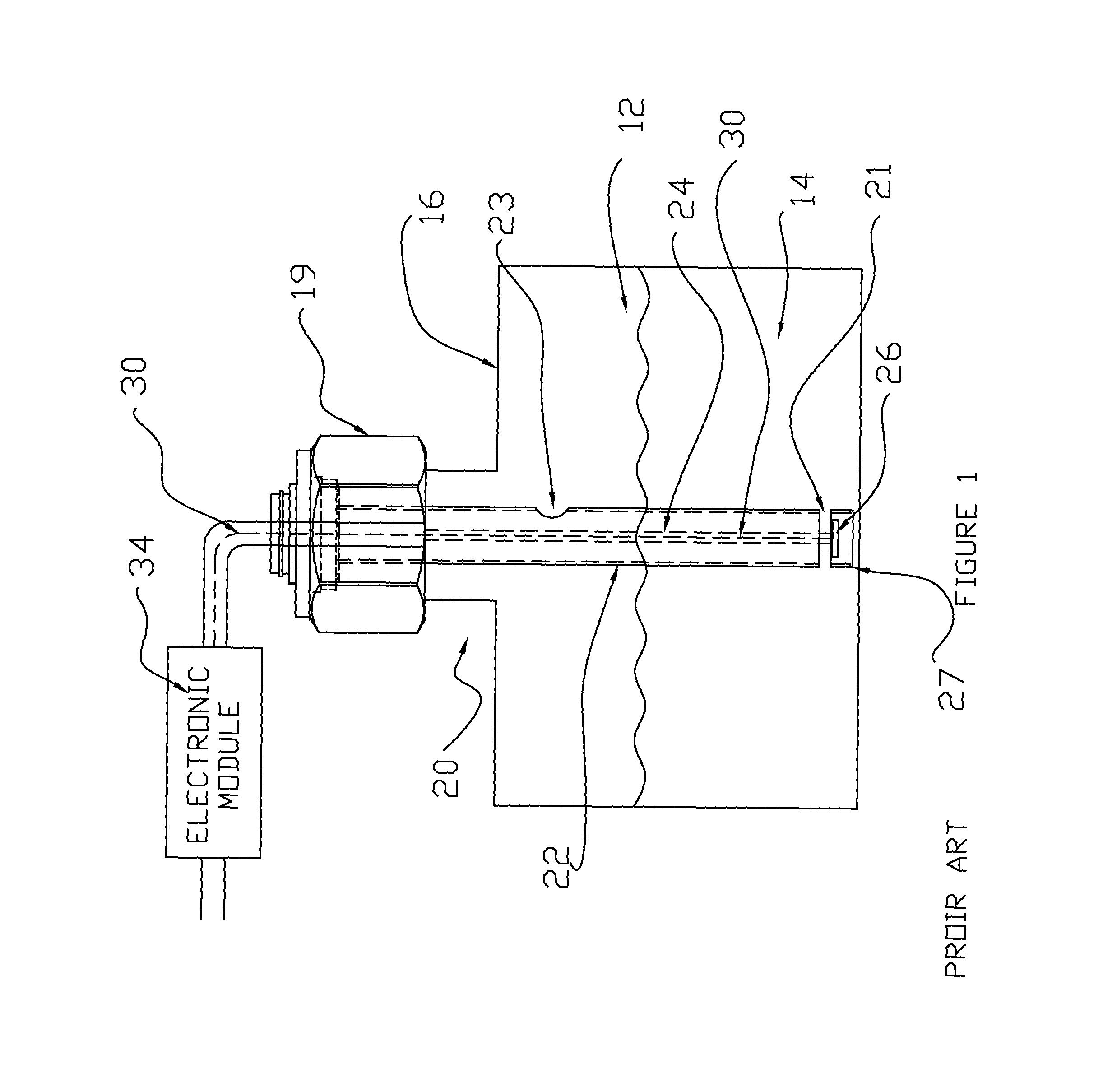 Bottom up contact type ultrasonic continuous level sensor