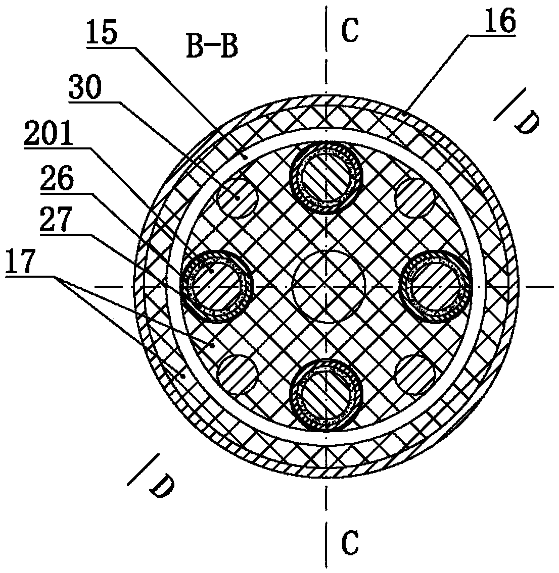 Anchor cable structure with prefabricated inner anchor head for controlling grouting for many times