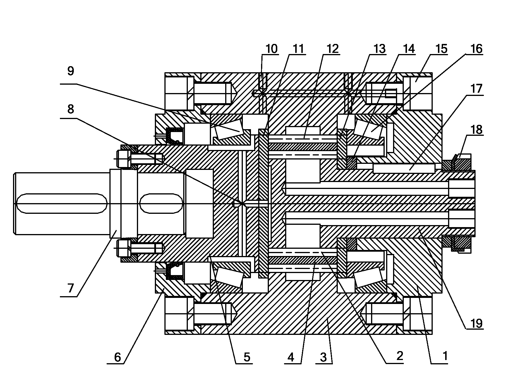 Shaft rotating double-stator multi-speed motor with curves of constant width