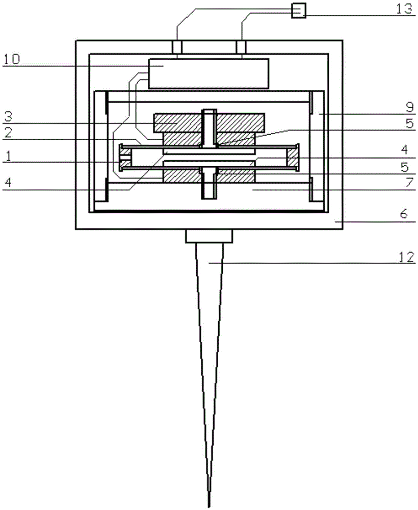 Passive piezoelectric geophone movement, and passive piezoelectric detector based on the same