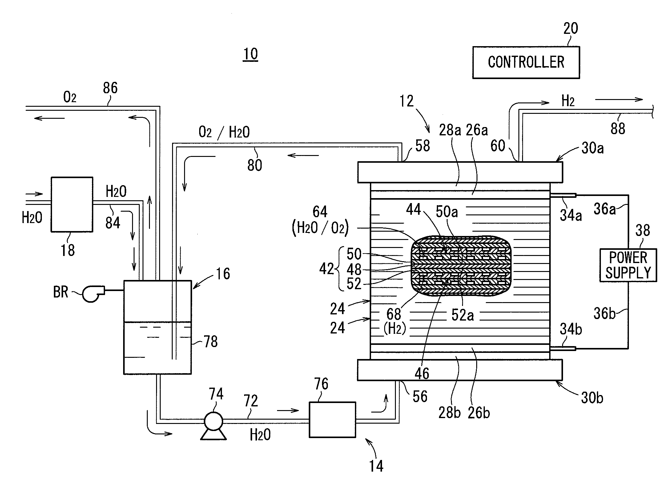 Water electrolysis system and method of operating same