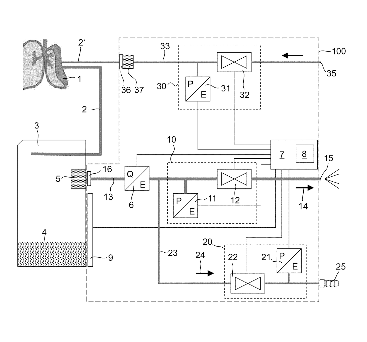 Thoracic drainage device having reduced counter-pressure