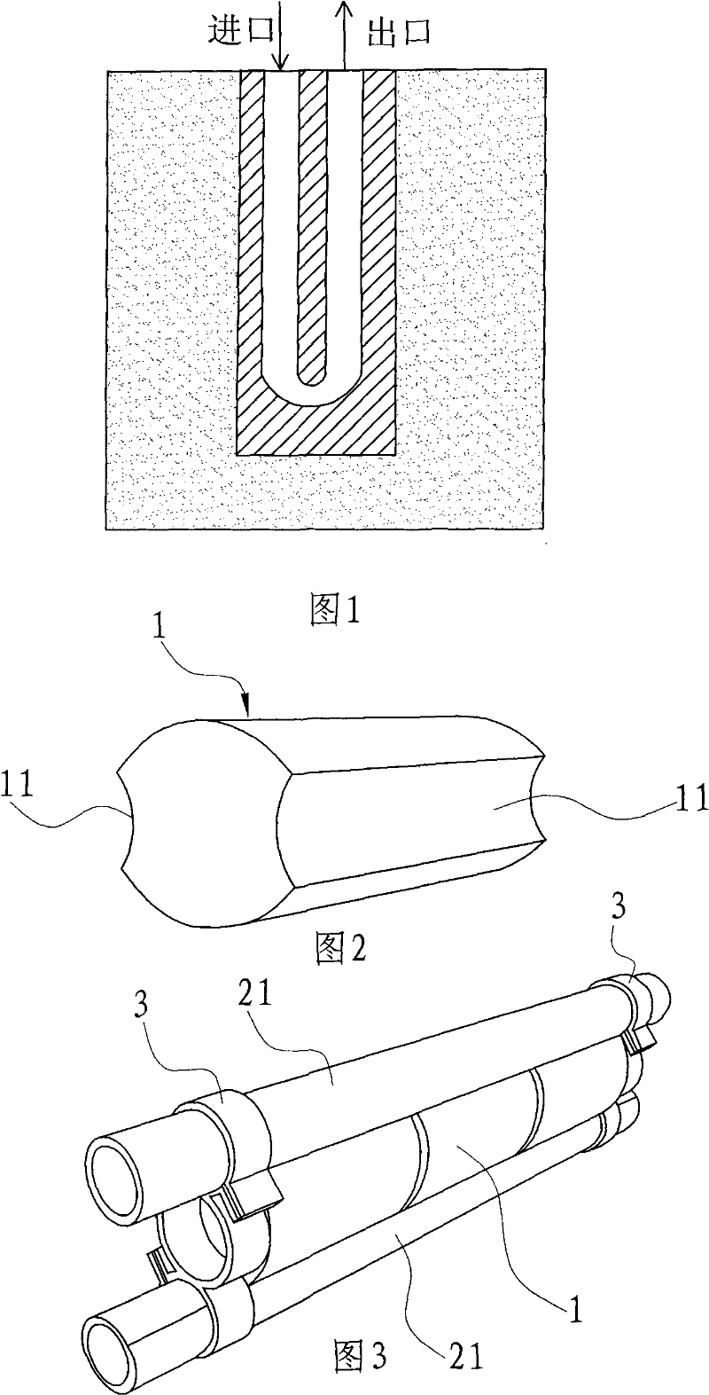 Heat insulation device for U-shaped pipe laying heat exchanger