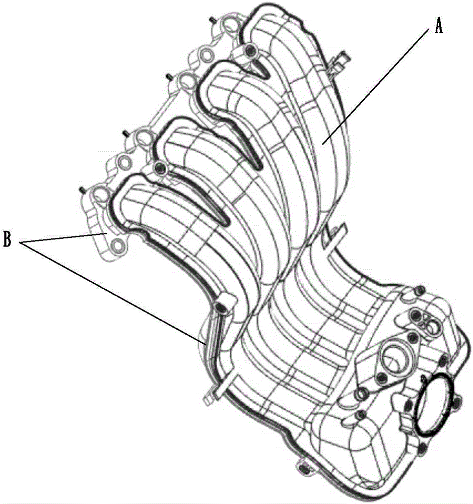 Method for manufacturing plastic manifold of miniature vehicle engine air intake system