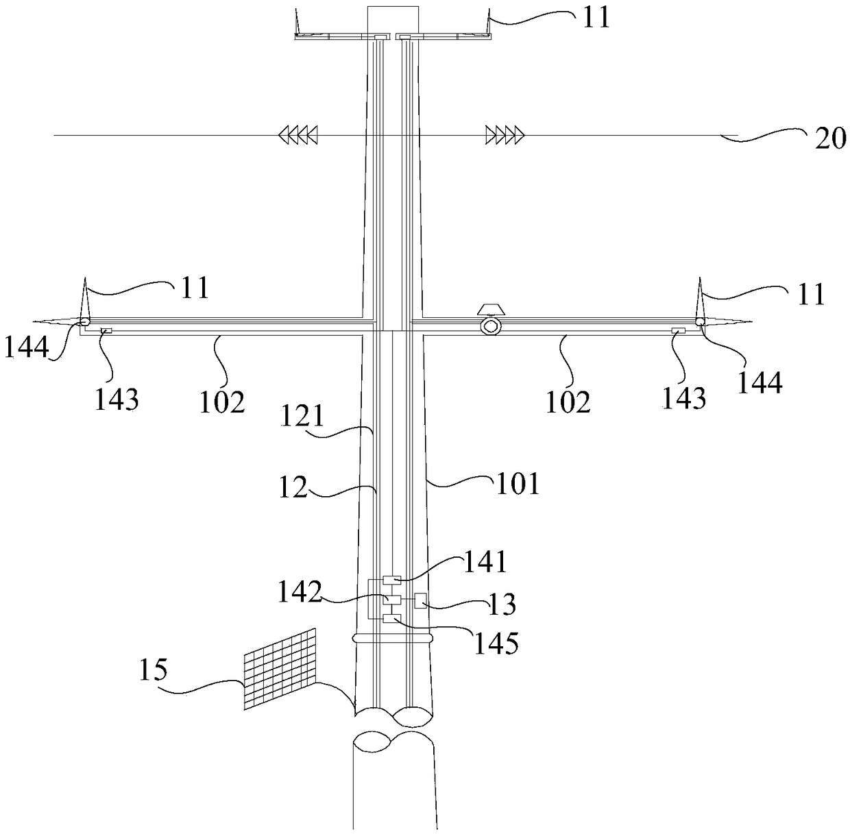 Lightning protection device and lightning protection electric pole