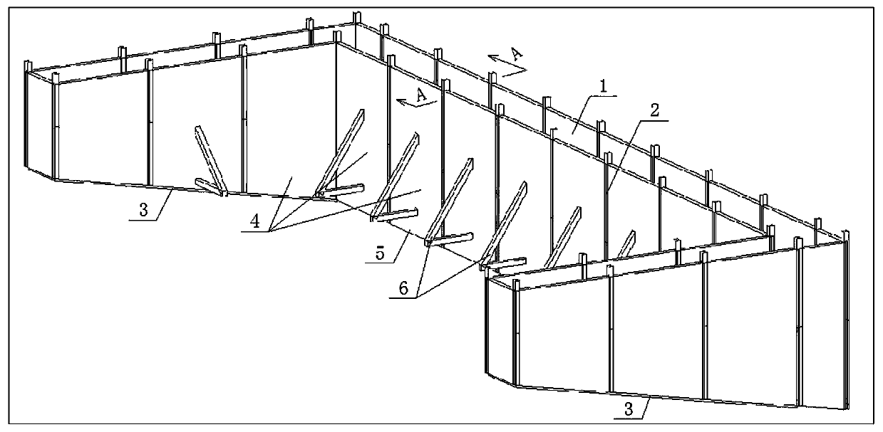 Self-balanced double-wall box cofferdam for canal side slope