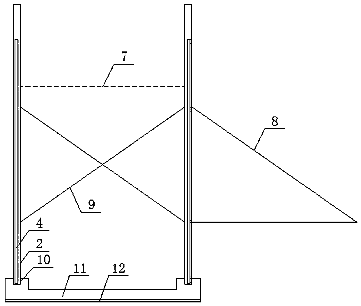 Self-balanced double-wall box cofferdam for canal side slope