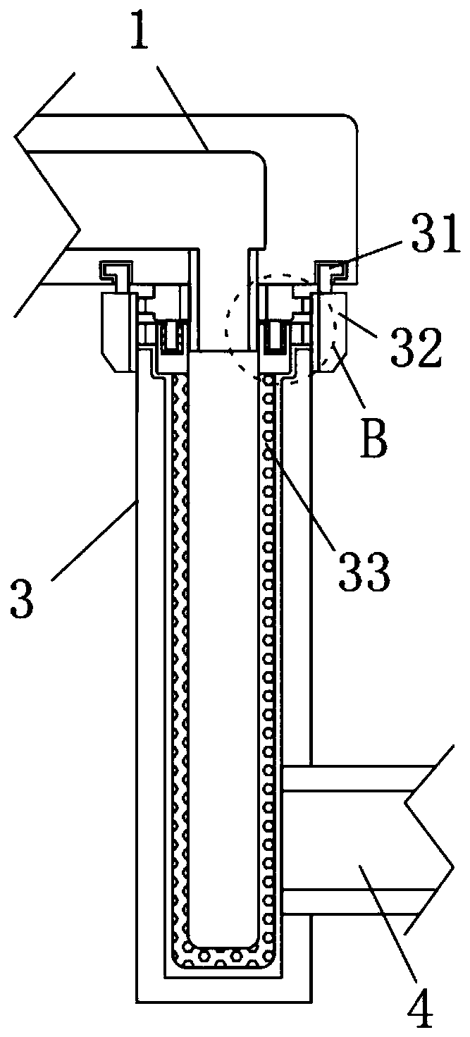 Heated hot water supply device with deposited scale prevention and treatment structure