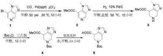 Synthetic method of 5-(boc t-butoxycarbonyl)-1-methyl-imidazopyridine-7-carboxylic acid