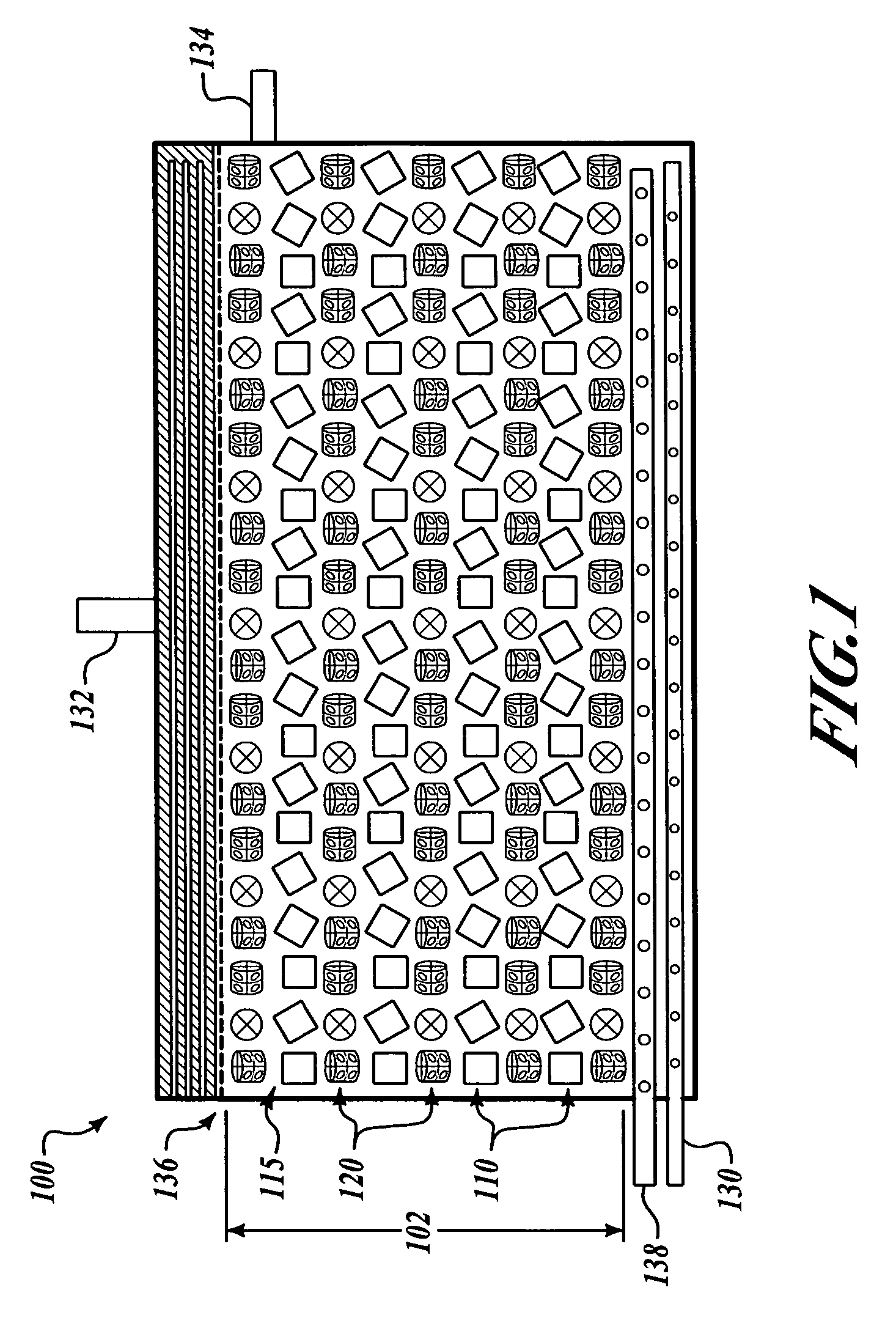 Process reactor with layered packed bed