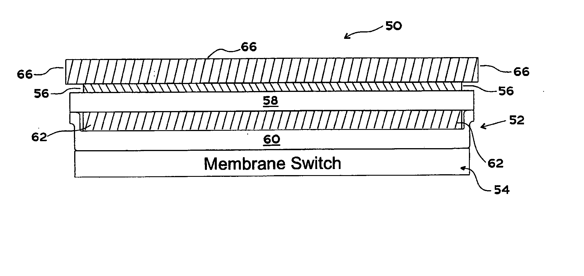 Electroluminescent lamp membrane switch