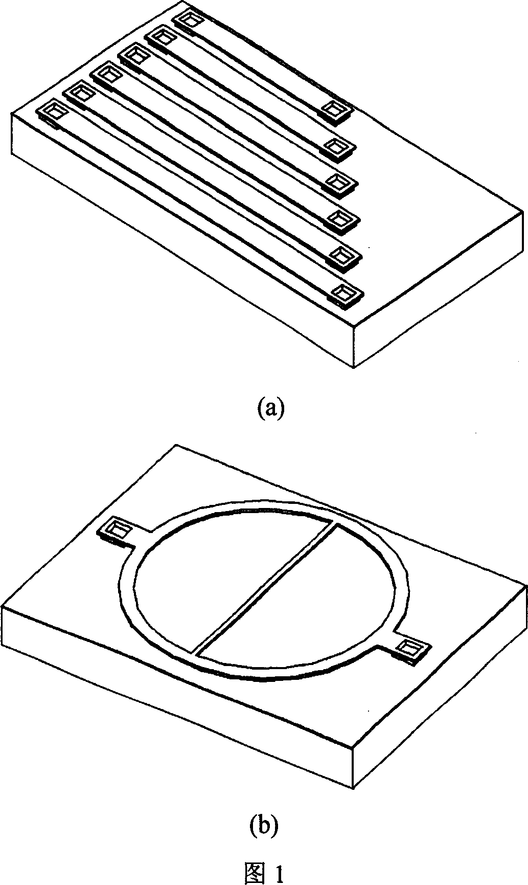 Film residual stress measuring structure and its producing and testing method