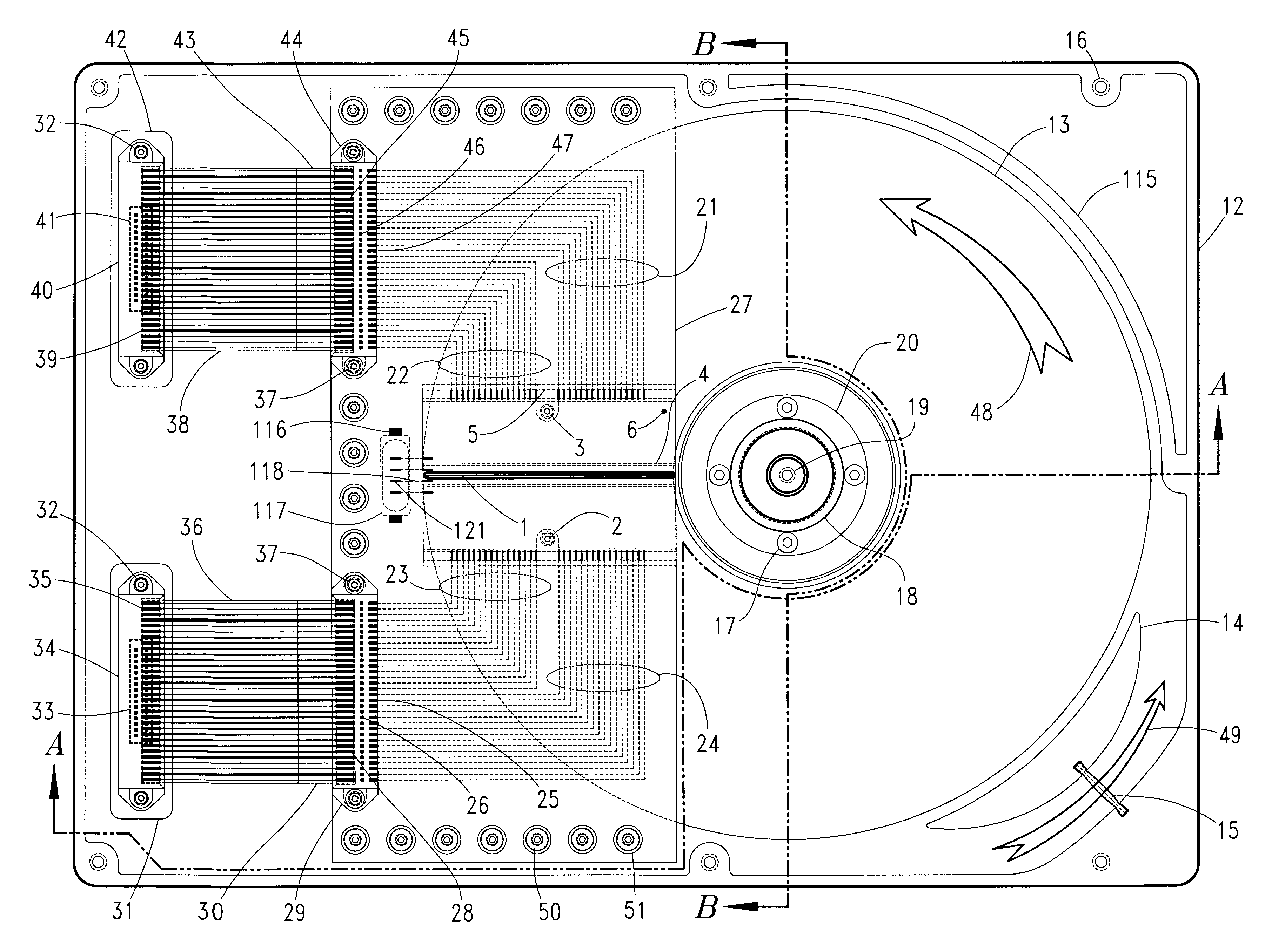 Optical data storage fixed hard disk drive using stationary magneto-optical microhead array chips in place of flying-heads and rotary voice-coil actuators
