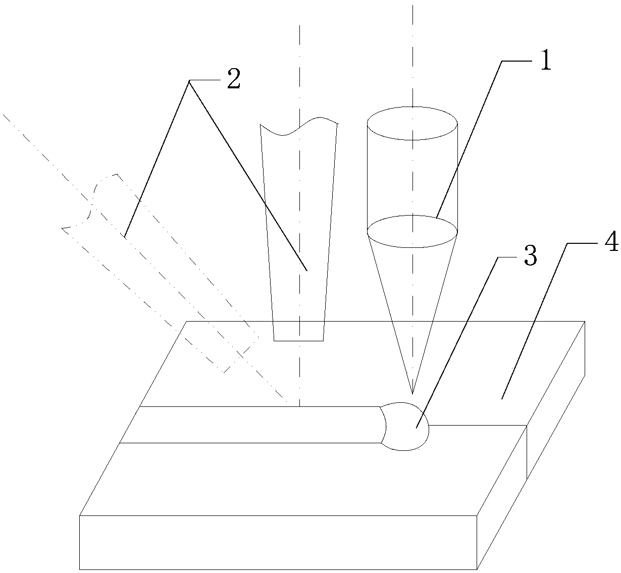 Metal double-laser-beam impact forging low-stress welding device and method