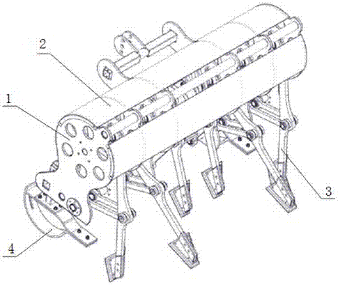Spade-type rotary cultivator