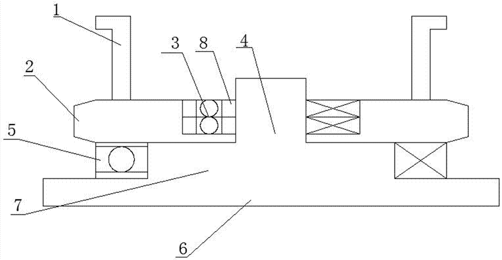 Rotating structure of circular knitting machine around the axis