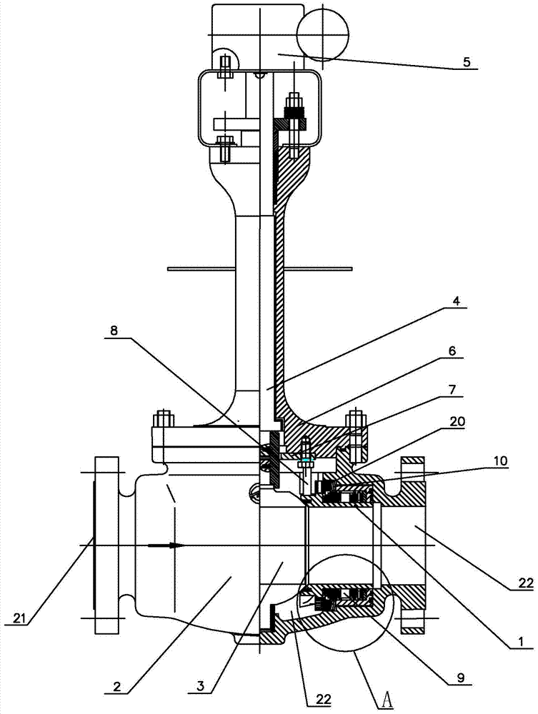 Top entry bellows trunnion ball valve