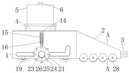 A convenient mobile soil repair agent adding device