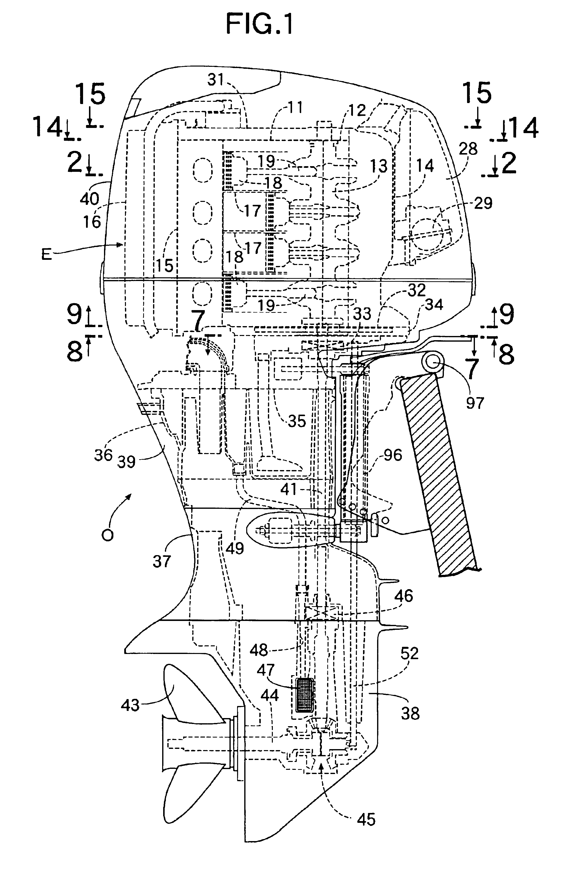 Outboard motor equipped with water-cooled engine