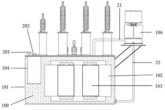 Liquid-immersed non-combustible power transformer