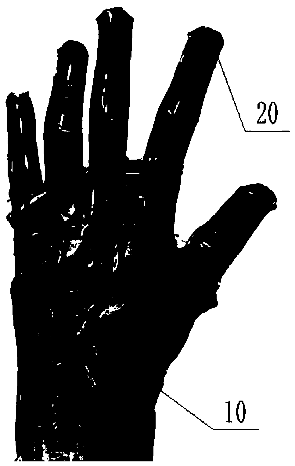 Data glove for gesture recognition and gesture recognition method