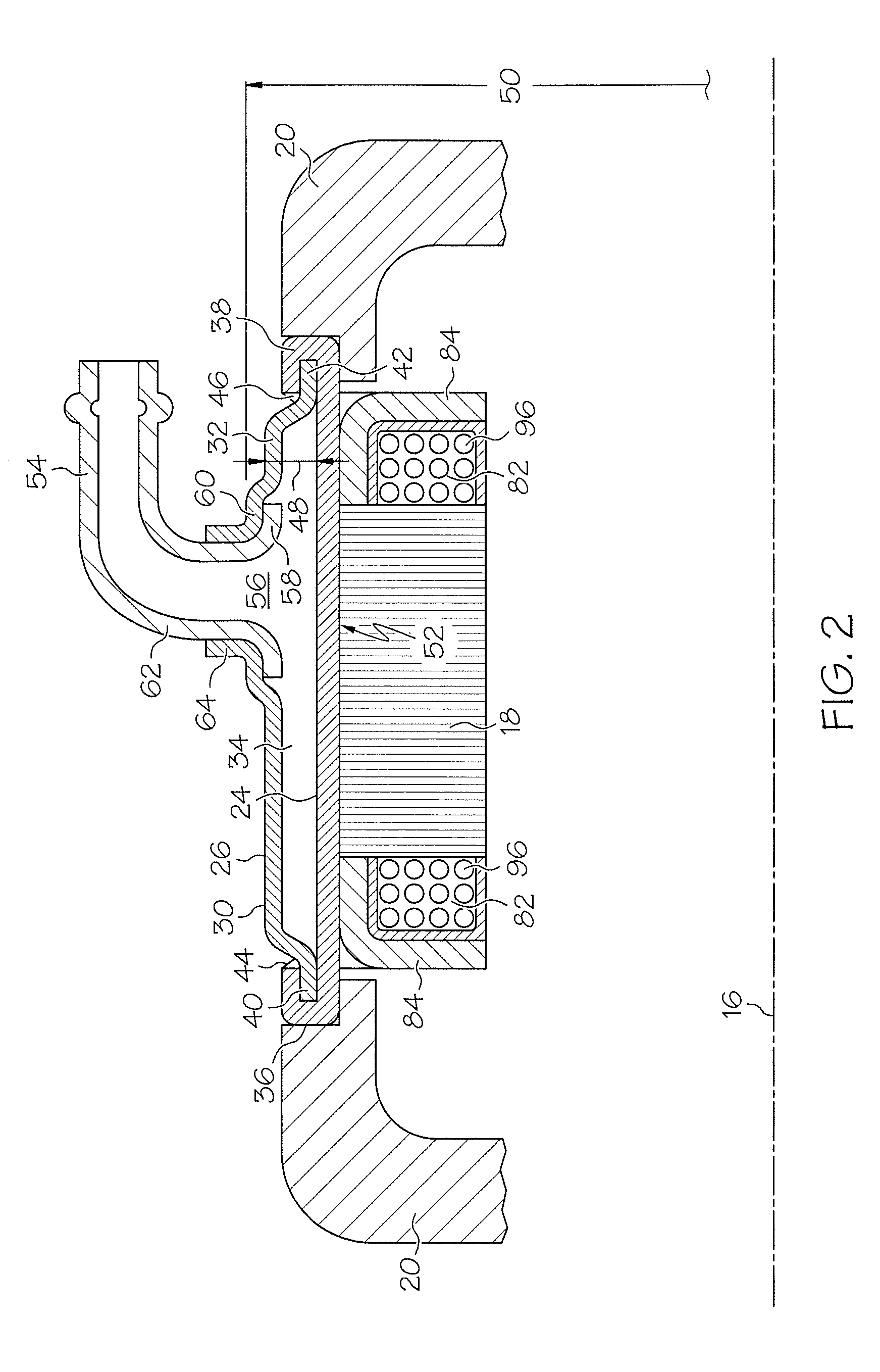 Liquid cooling system of an electric machine
