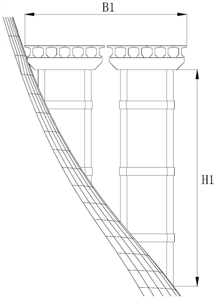 Bridge piers and construction methods of highway bridges near mountains and highway bridges near mountains