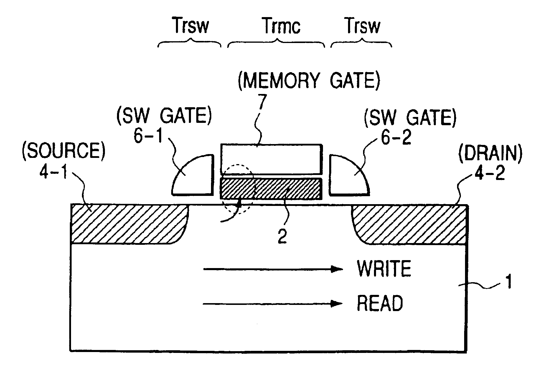 Semiconductor integrated circuit having two switch transistors formed between two diffusion-layer lines