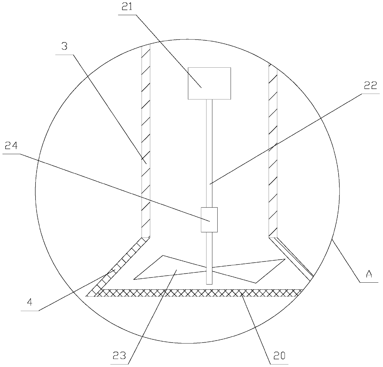 Exhaust device with cleaning function for kitchen fresh air system