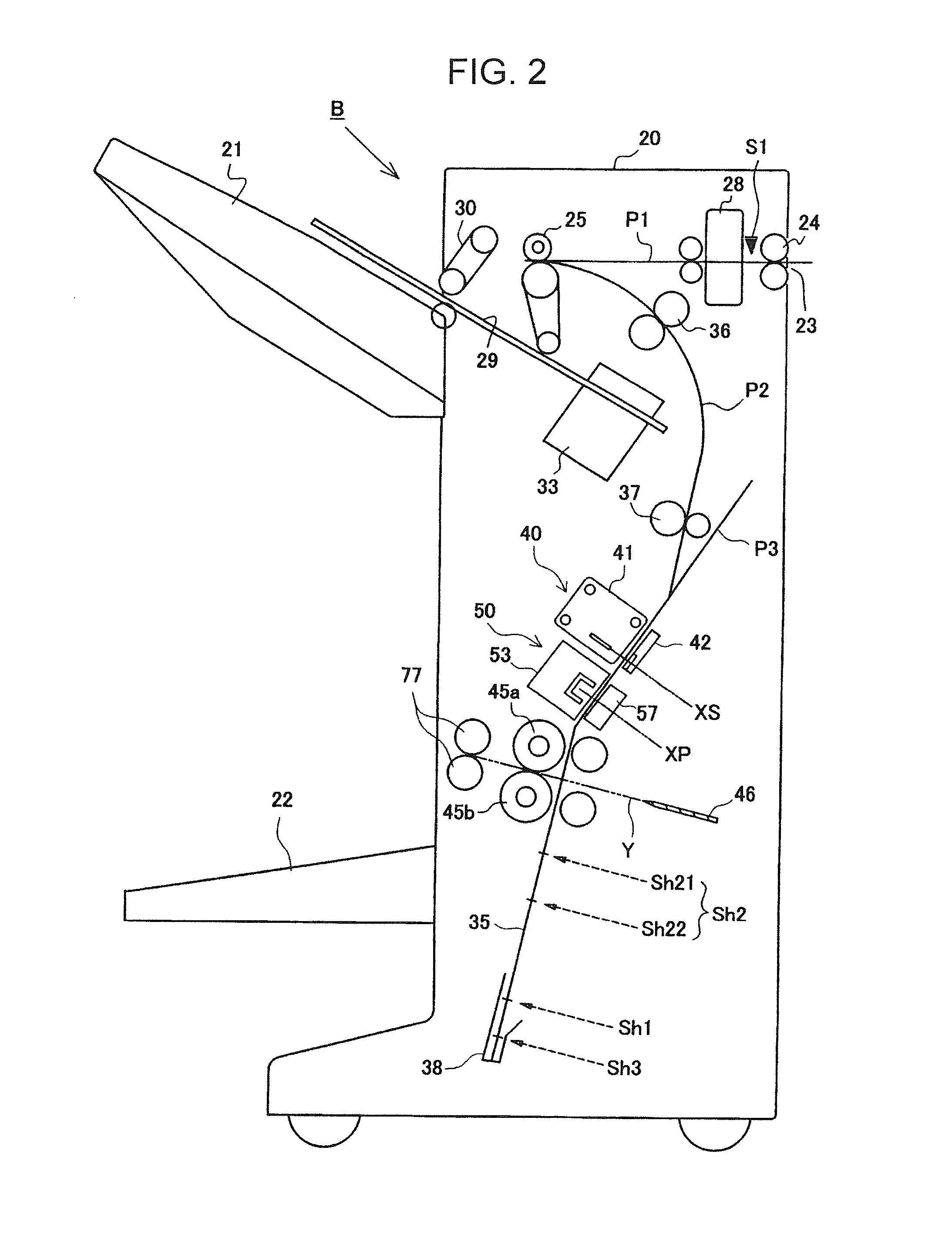 Sheet processing device and image forming device provided with the sheet processing device