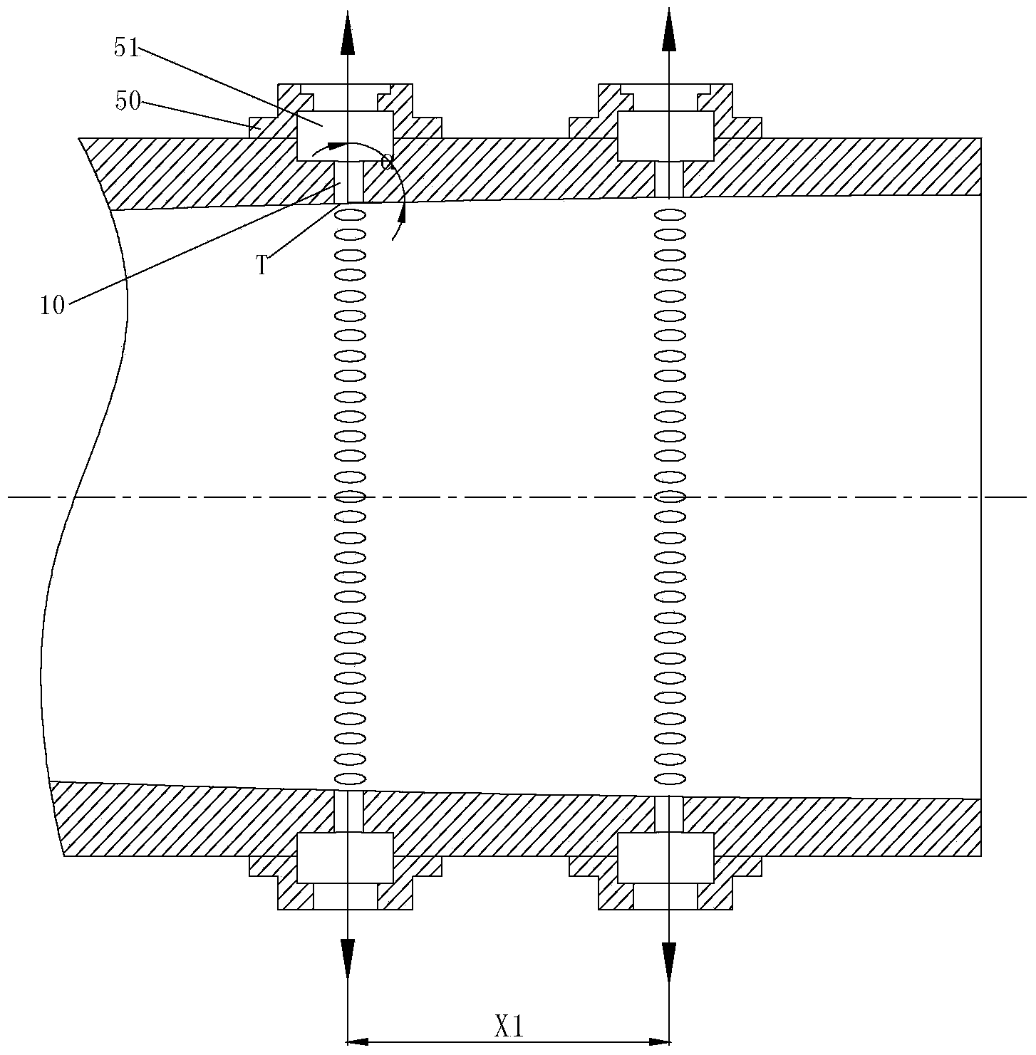 Method for expanding silent test area of hypersonic-velocity silent spray pipe and hypersonic-velocity spray pipe