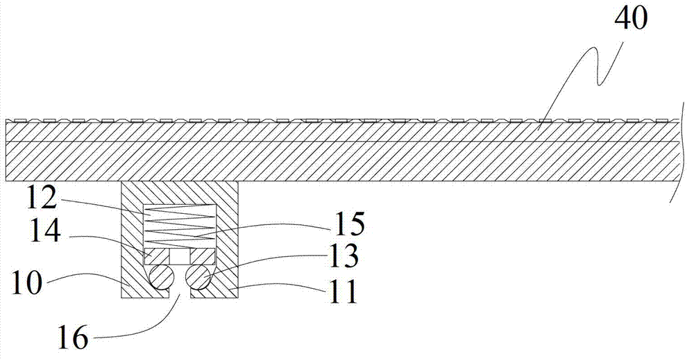 Connecting device, fixing piece, LED display panel and LED display system