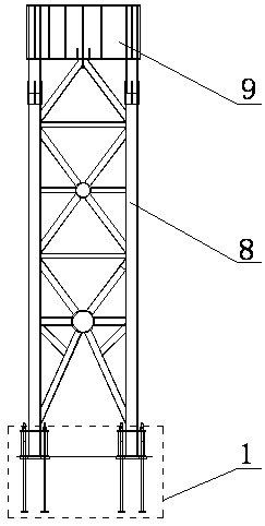 Construction method and installation precision control method of steel lattice column in main engine room of ship lift