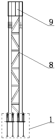 Construction method and installation precision control method of steel lattice column in main engine room of ship lift