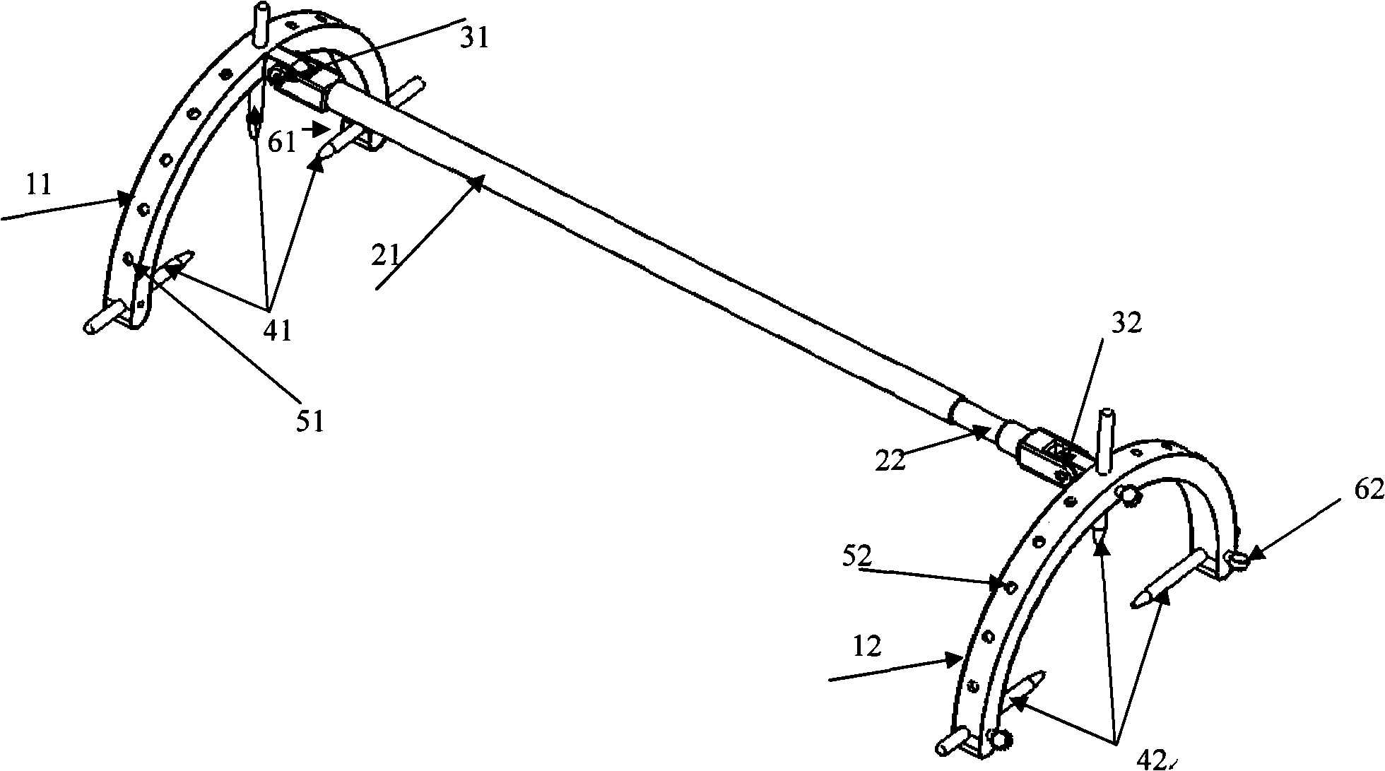 Measurement scaling rack for determining human lower-limb axis