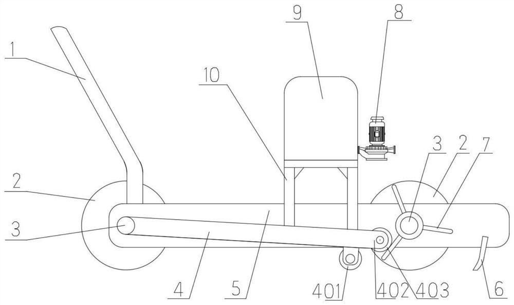 Filling and coating device for densely and uniformly filling and coating seam beautifying agent